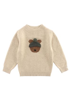 Felpa in lana merino beige DONSJE KIDS | 408350100098